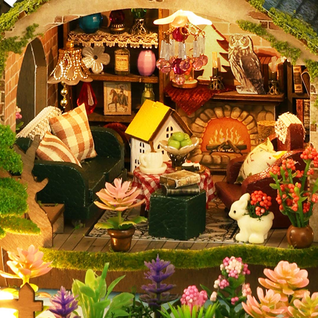 rokrgeek Enchanted Forest Cottage Miniature House Kit
