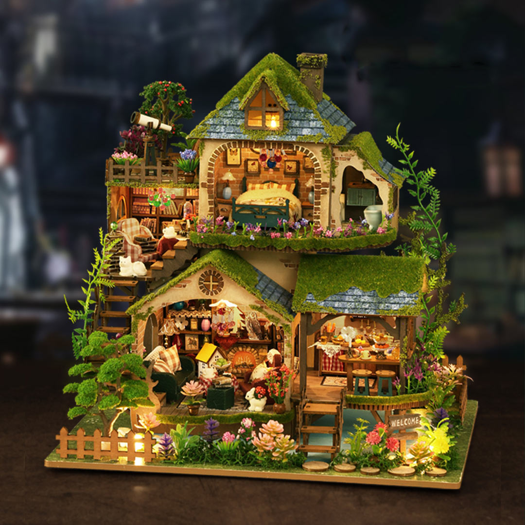 rokrgeek Enchanted Forest Cottage Miniature House Kit