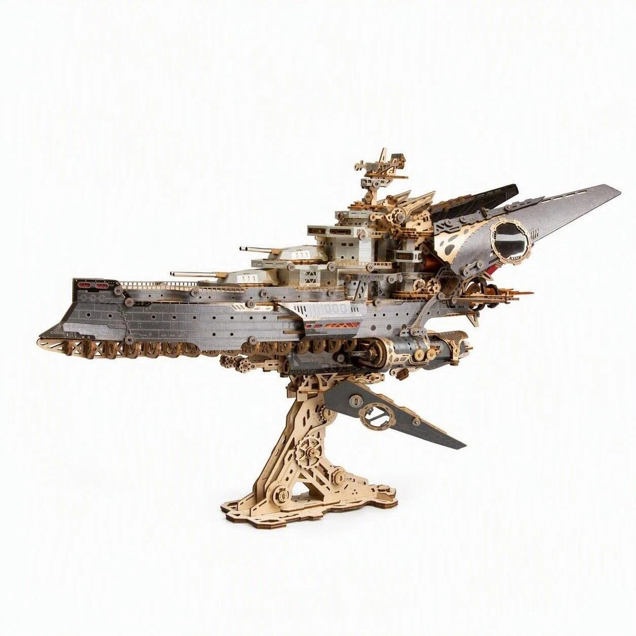 Rokrgeek Space Warship 3D Wooden Puzzle Model Kit