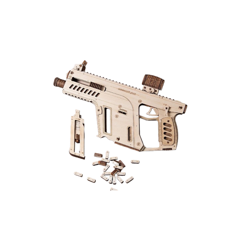 rokrgeek Submachine Gun 3D Wooden Puzzle – Rokrgeek