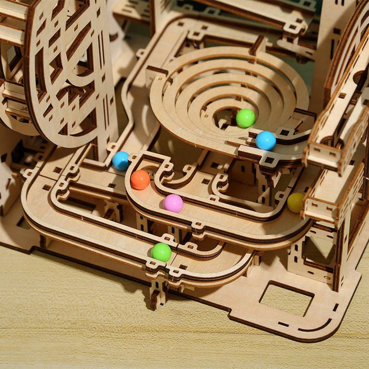 Rokrgeek Marble Climber Festung Murmelbahn aus Holz, 3D-Puzzle