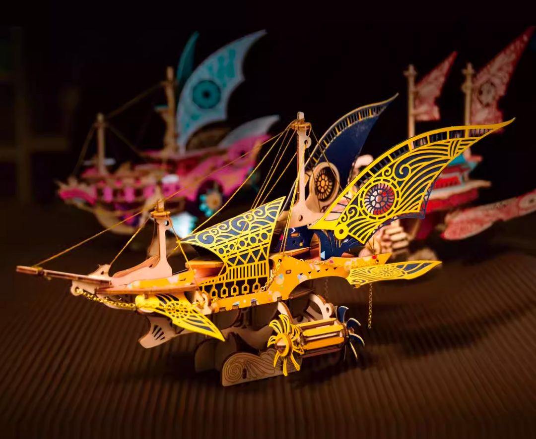 Rokrgeek Fantasy Spaceship Handmade Series 3D Wooden Puzzle