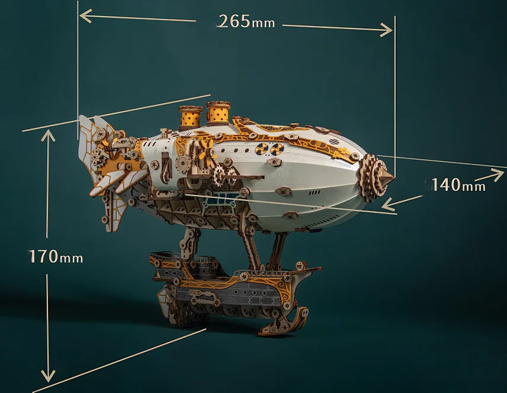 Rokrgeek Steampunk Airships 3D Wooden Puzzle