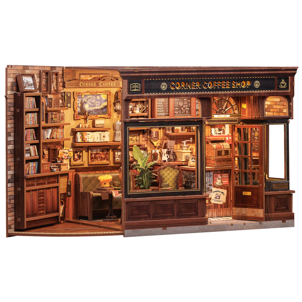 Rokrgeek Corner Coffee Shop Miniature House Kit