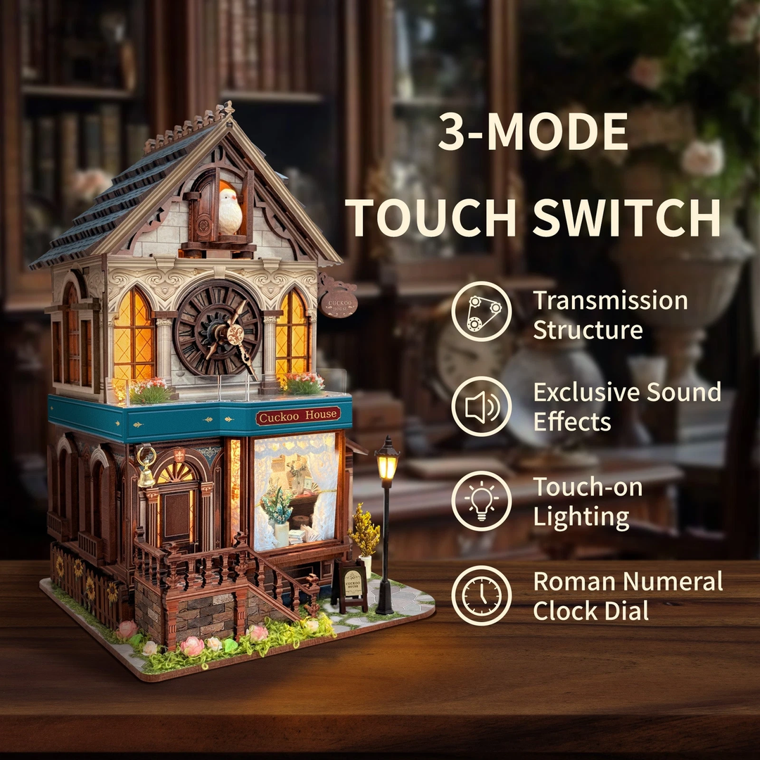 Cuckoo Cottage Clock 3D Wooden Puzzle
