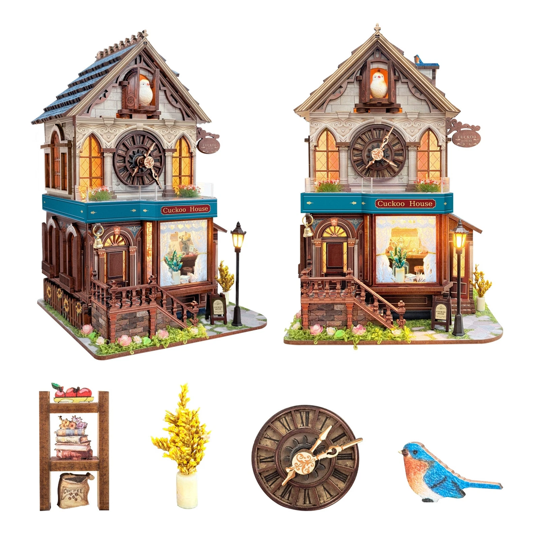 Cuckoo Cottage Clock 3D Wooden Puzzle