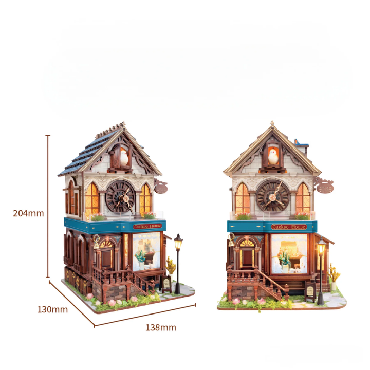 Cuckoo Cottage Clock 3D Wooden Puzzle