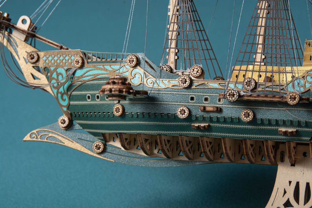 Rokrgeek Future Piratenschiff 3D-Holzmodell