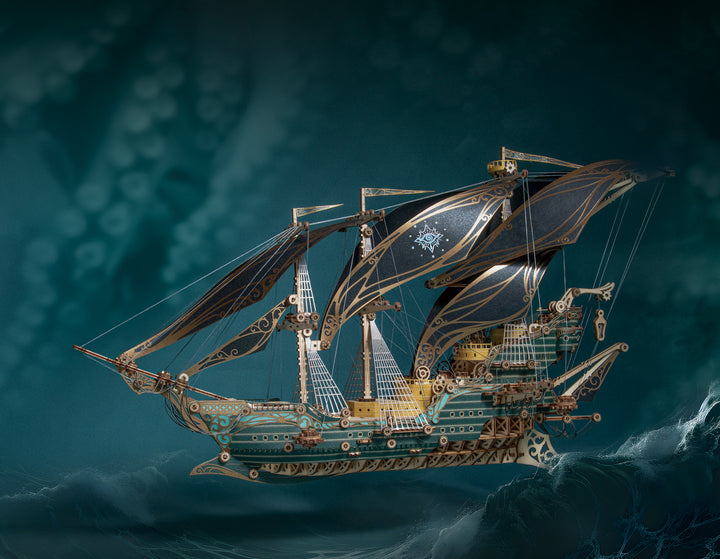 Rokrgeek Future Piratenschiff 3D-Holzmodell