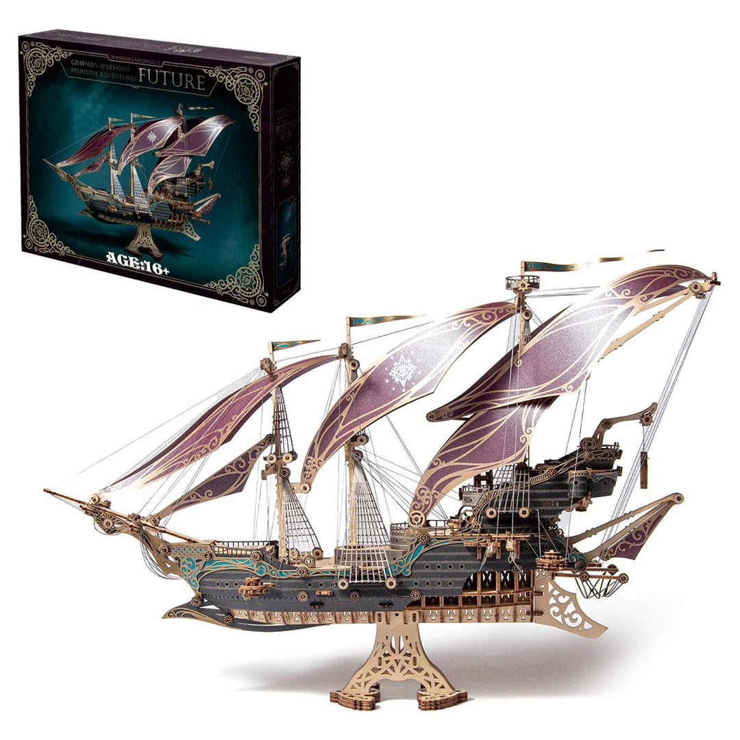 Rokrgeek Future Piratenschiff 3D-Holzmodell