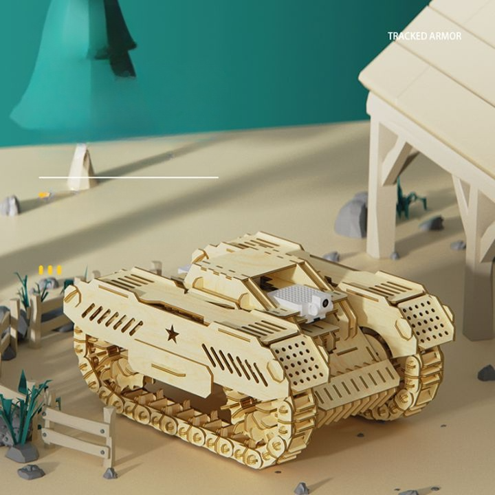 WOODMASTER TRACKED CHARIOT wooden puzzle