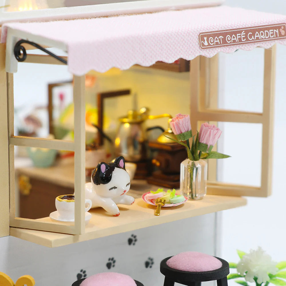 Rokrgeek Kitty's Cute Cat Coffee DIY Miature House Kit