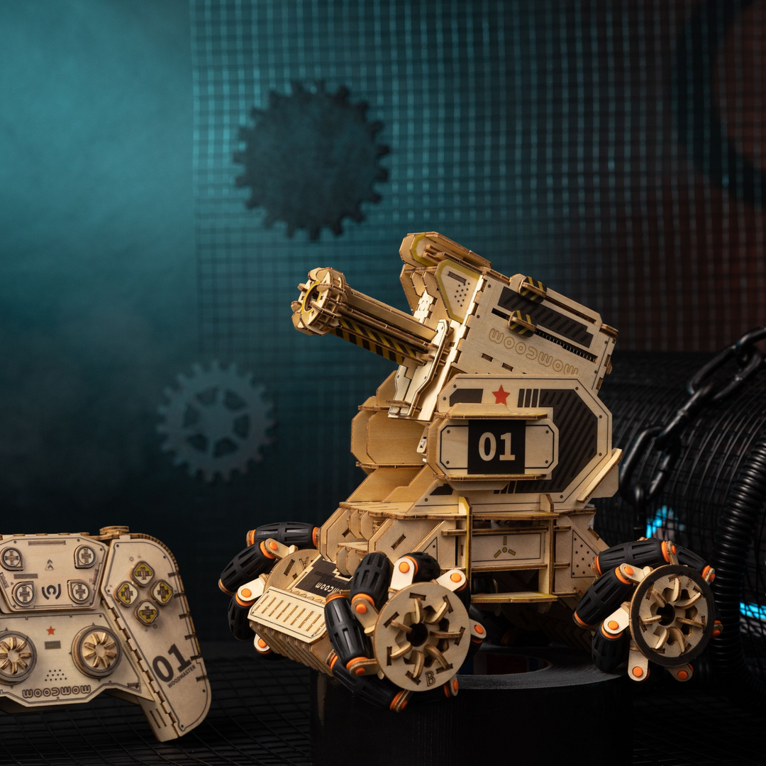 Puzzles en bois 3D ROKRGEEK Woodmaster RC Char d'artillerie