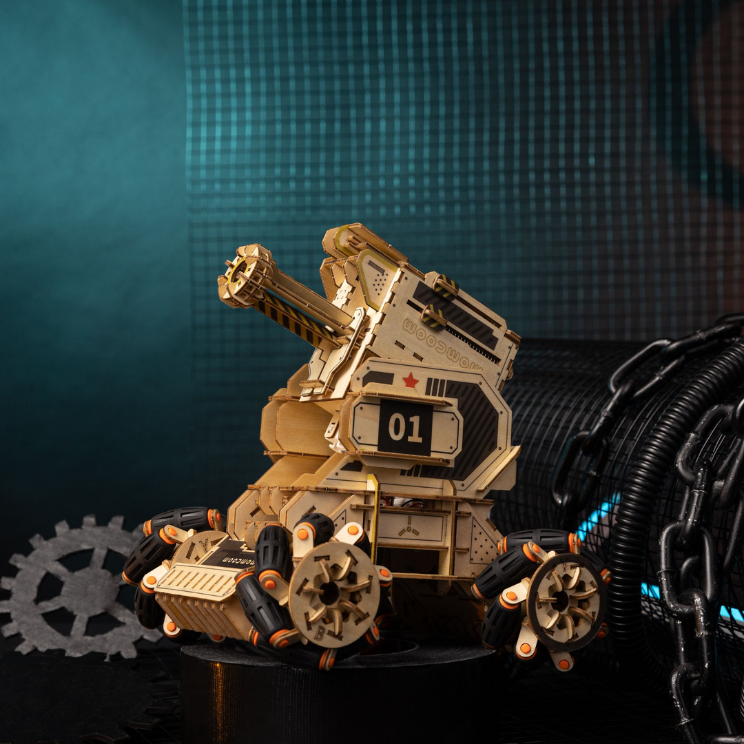 Puzzles en bois 3D ROKRGEEK Woodmaster RC Char d'artillerie