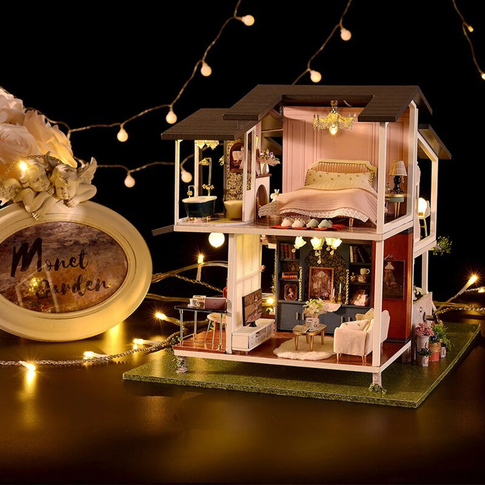 Rokrgeek Monets Gartenvilla Miniatur-Puppenhausbausatz