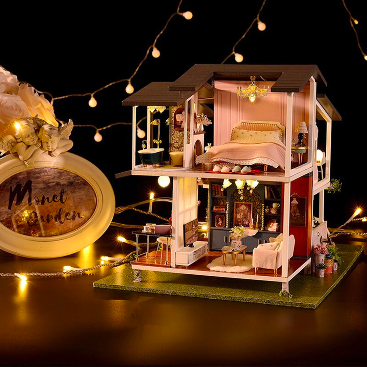 Rokrgeek Monets Gartenvilla Miniatur-Puppenhausbausatz