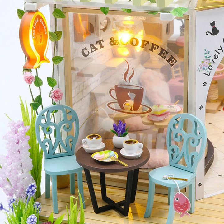 Rokrgeek Kitty's Cute Cat Coffee DIY Miature House Kit