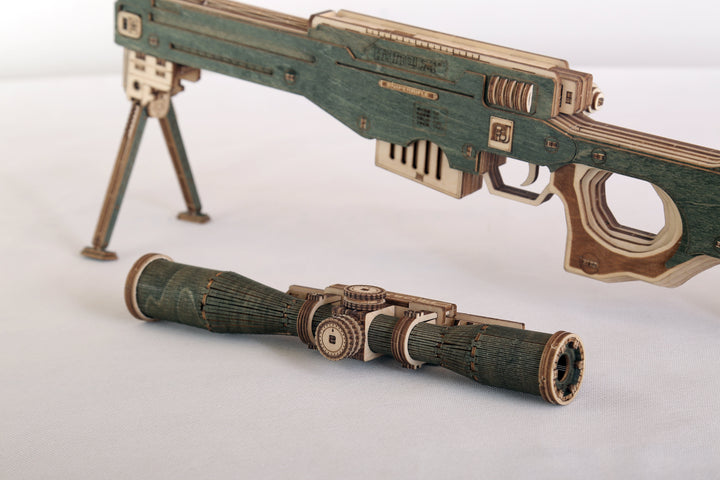 Rokrgeek AMW Sniper Army Green 3D Wooden Puzzle