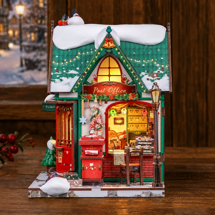 Rokrgeek Snowy Night Post DIY Miniature House