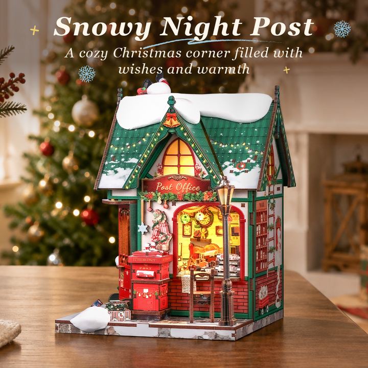 Rokrgeek Snowy Night Post DIY Miniature House