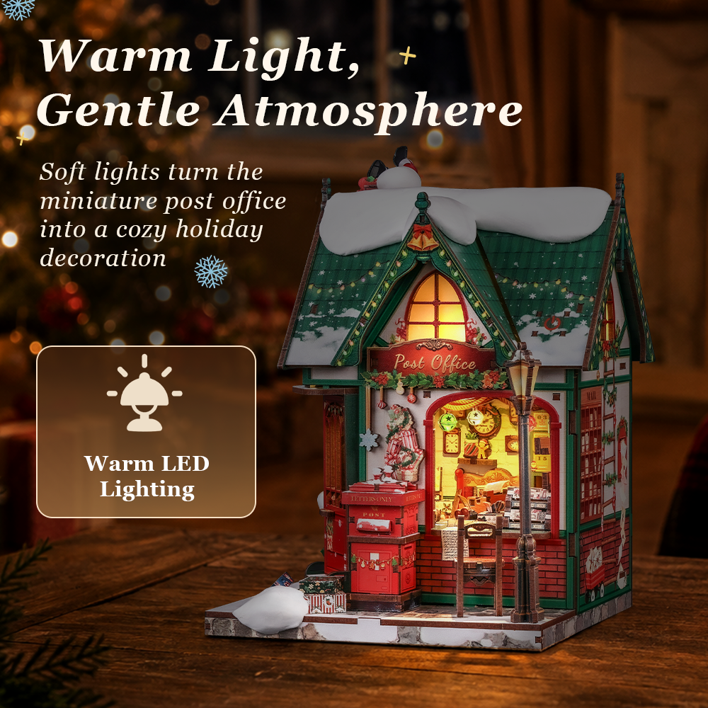 Rokrgeek Snowy Night Post DIY Miniature House