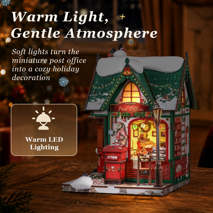 Rokrgeek Snowy Night Post DIY Miniature House
