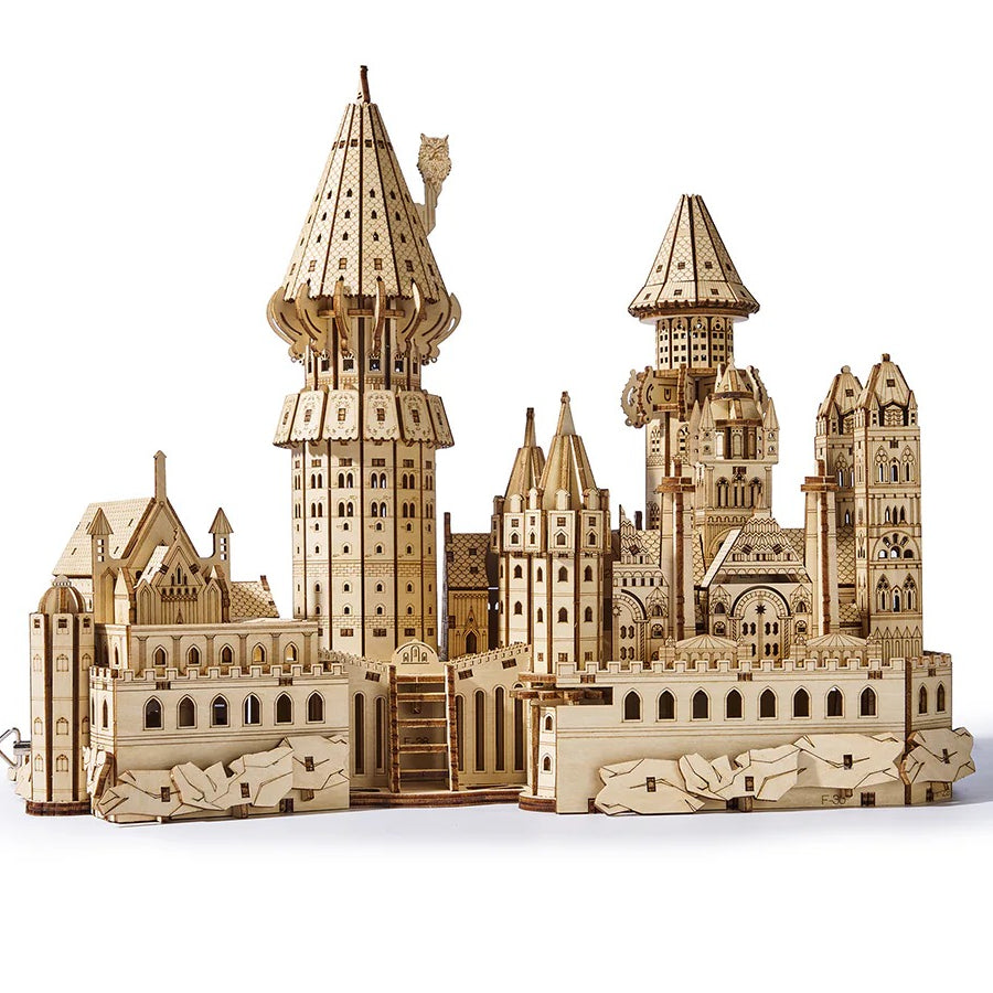 3D Wooden Puzzle for Adults, Taj Mahal Wood Model with Led Light, Self-Assembly Mechanical Building Kit Handicraft Brain Teaser Game Hobbies 並行輸入 QBTTeCe 3D Wooden Castle Puzzle for Adults - 267 Pcs LED Model