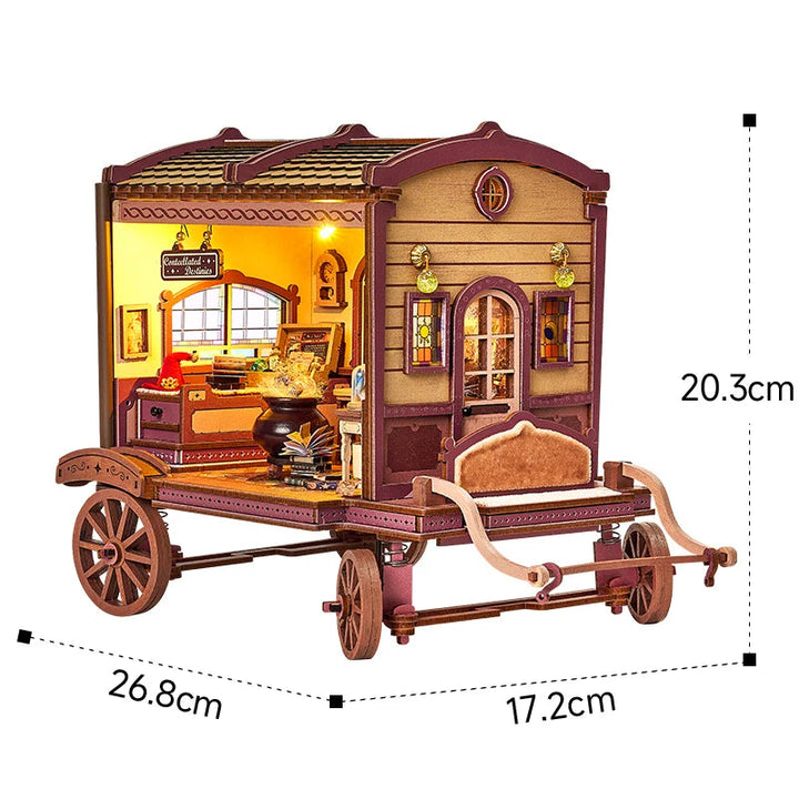 Rokrgeek Magic Merchant’s Traveling Wagon Miniature House