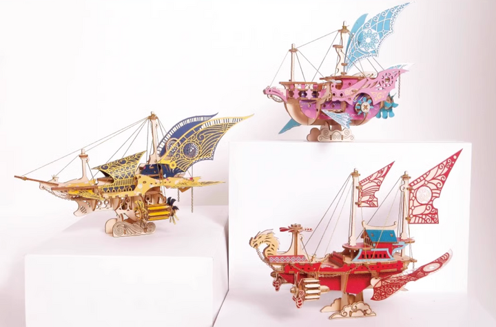 Rokrgeek Fantasy Spaceship Handmade Series 3D Wooden Puzzle