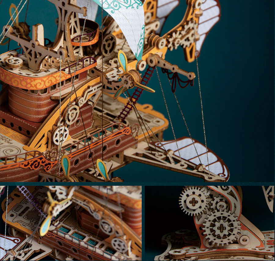 Rokrgeek Handcrafted Masterpiece Fantasy Airships 3D Puzzle – Rokr Geek