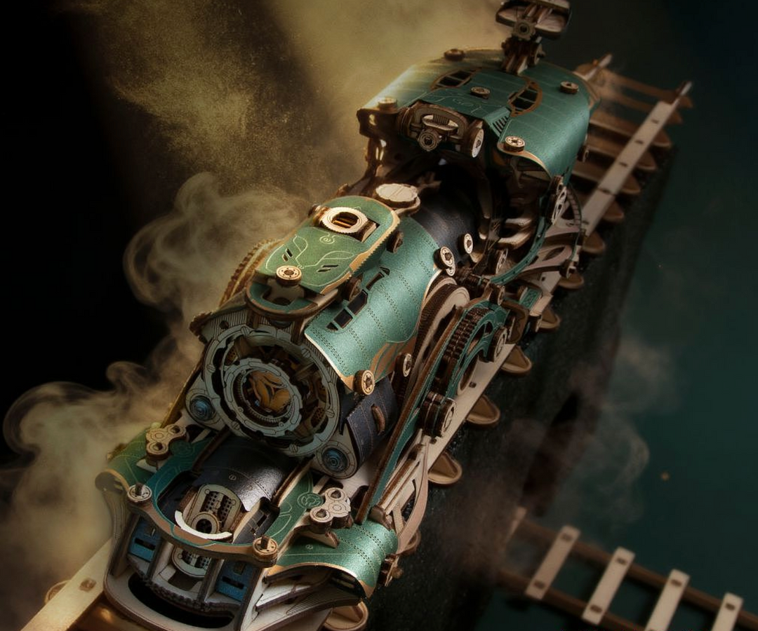 Rokrgeek Fantasy Steampunk Train 3D Wooden Puzzle