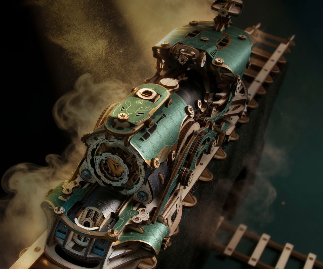 Rokrgeek Fantasy Steampunk Train 3D Wooden Puzzle