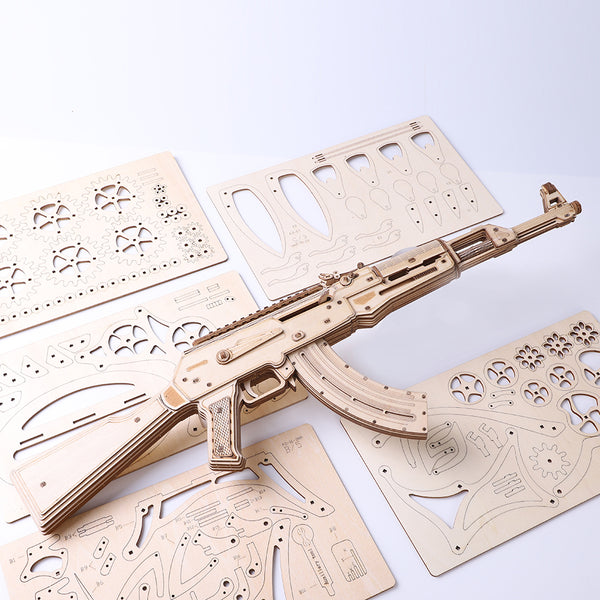 Rokrgeek AK Assault Step Wooden Gun Puzzle