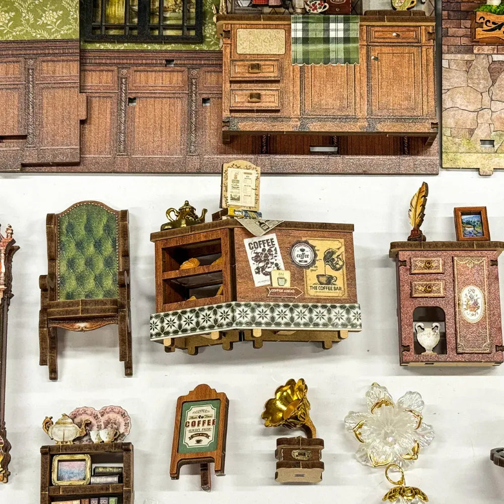 Rokrgeek Floral Cafe DIY Miniature House Kit