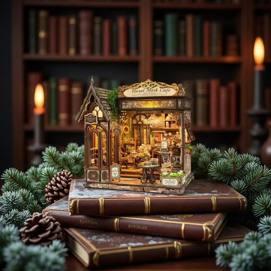 Rokrgeek Floral Cafe DIY Miniature House Kit