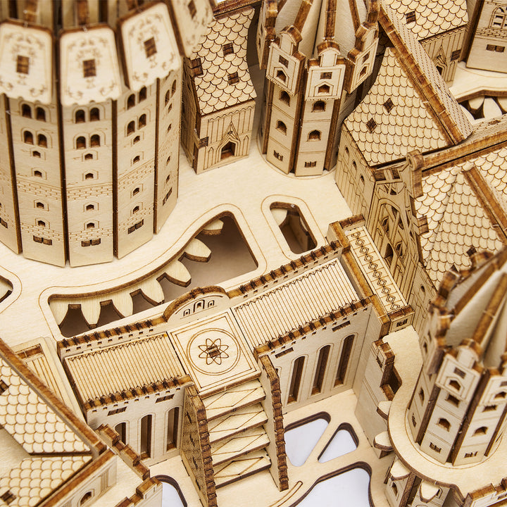 Puzzle 3D en bois avec boîte à musique de l'école de magie de Rokrgeek