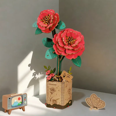 Modèle de fleur perpétuelle 3D en bois 