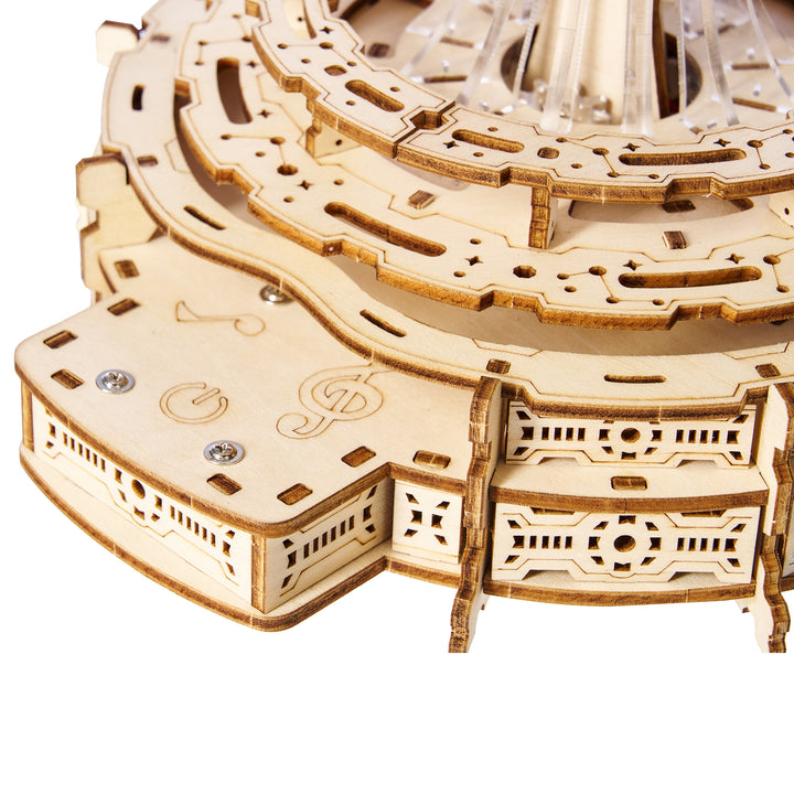 rokrgeek Celestia Castle Music box 3d wooden puzzle