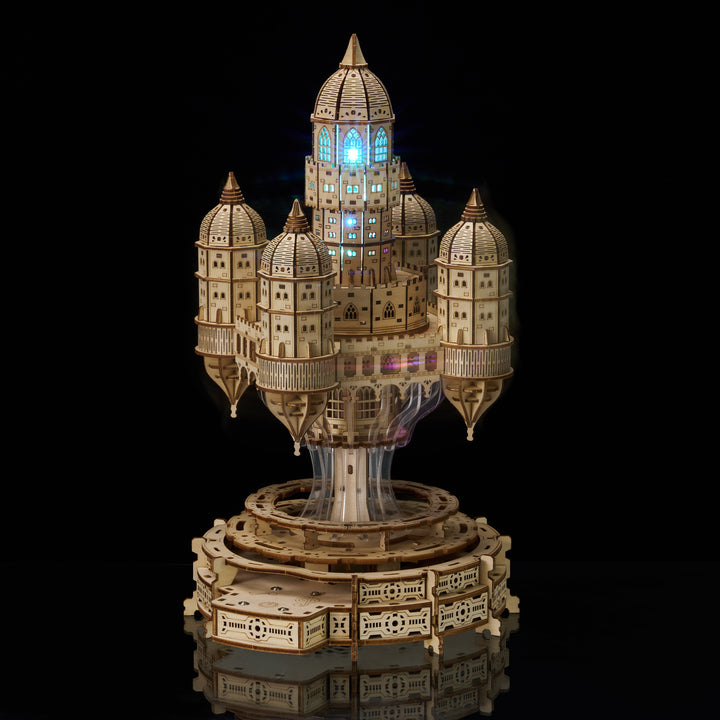 rokrgeek Celestia Castle Music box 3d wooden puzzle