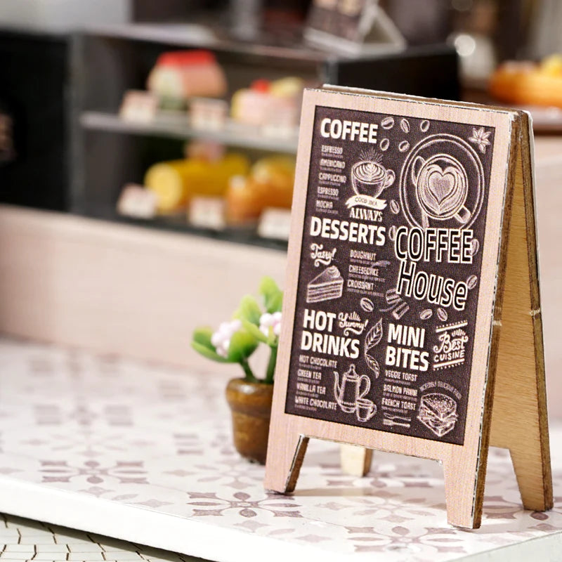 Rokrgeek Leisurely Coffee Shop Miniture Dollhouse Kit
