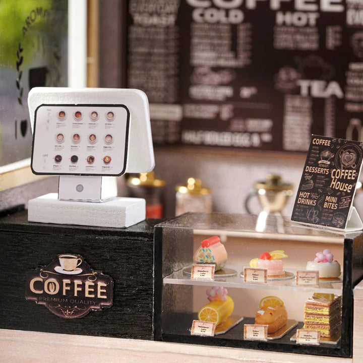 Rokrgeek Leisurely Coffee Shop Miniture Dollhouse Kit