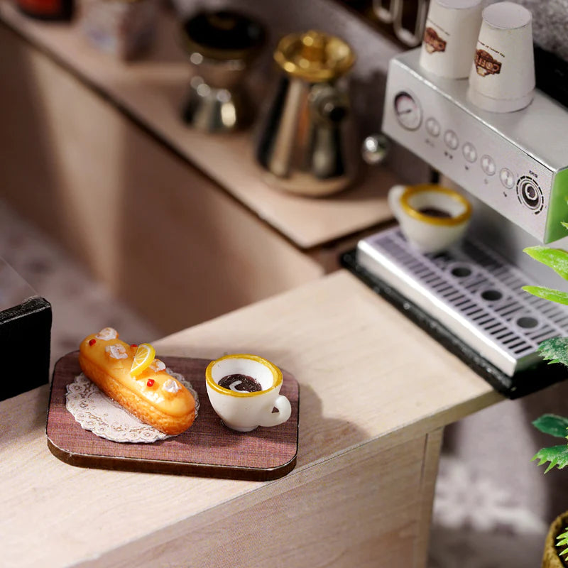 Rokrgeek Leisurely Coffee Shop Miniture Dollhouse Kit
