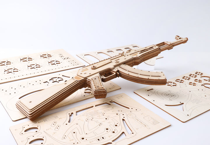 Rokrgeek AK Assault Step Wooden Gun Puzzle