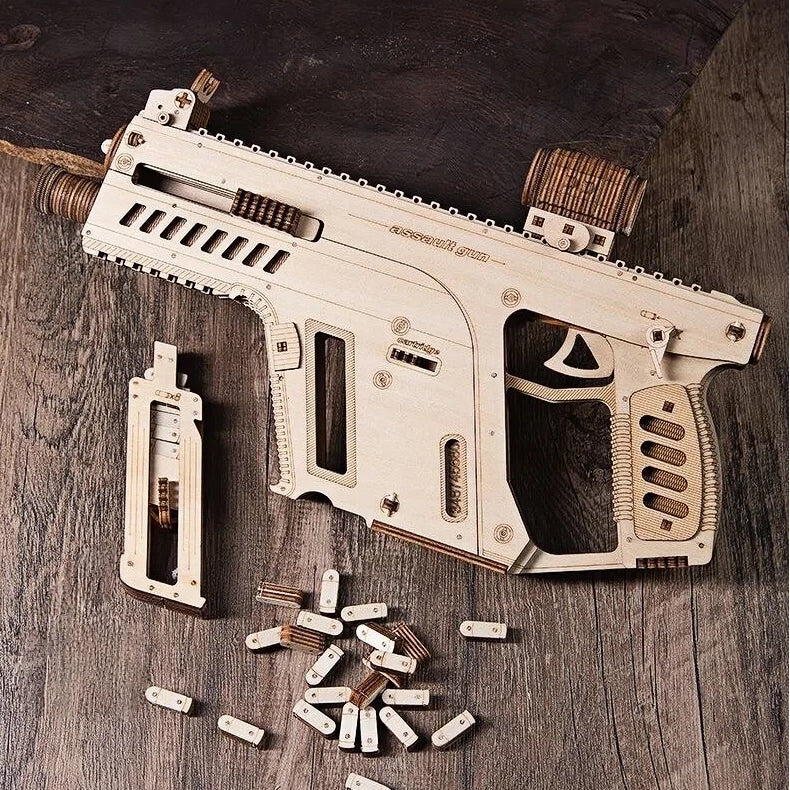rokrgeek Submachine Gun 3D Wooden Puzzle