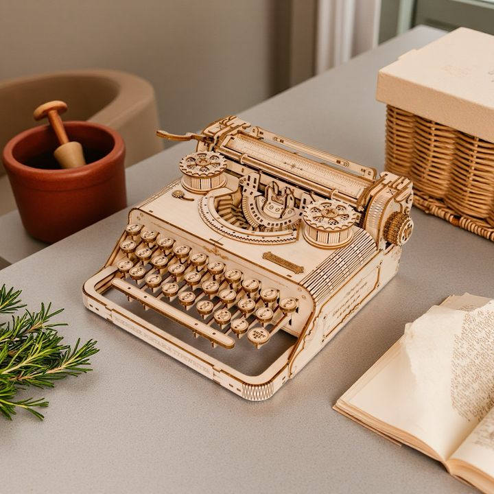 Rokrgeek Classic Typewriter 3D Wooden Puzzle