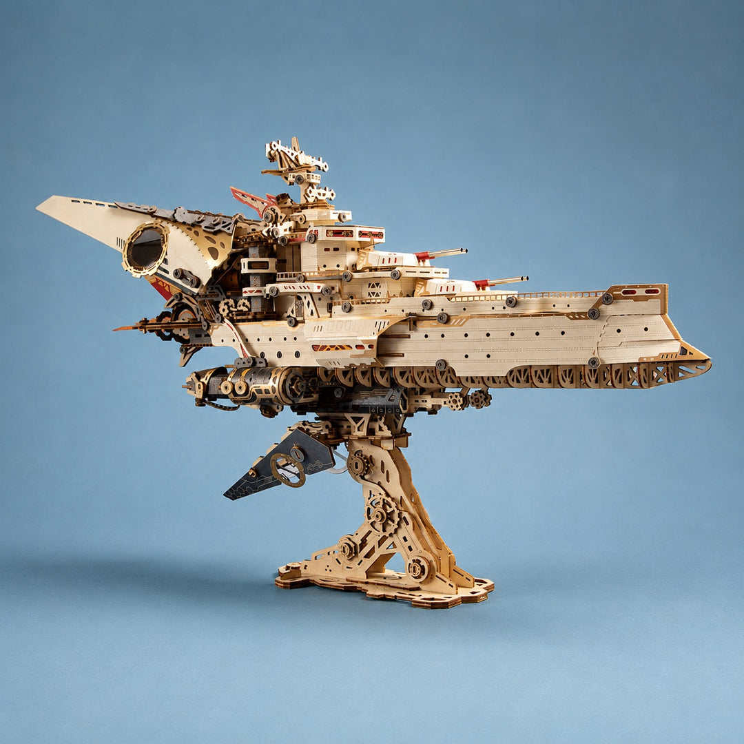 Rokrgeek Space Warship 3D Wooden Puzzle Model Kit