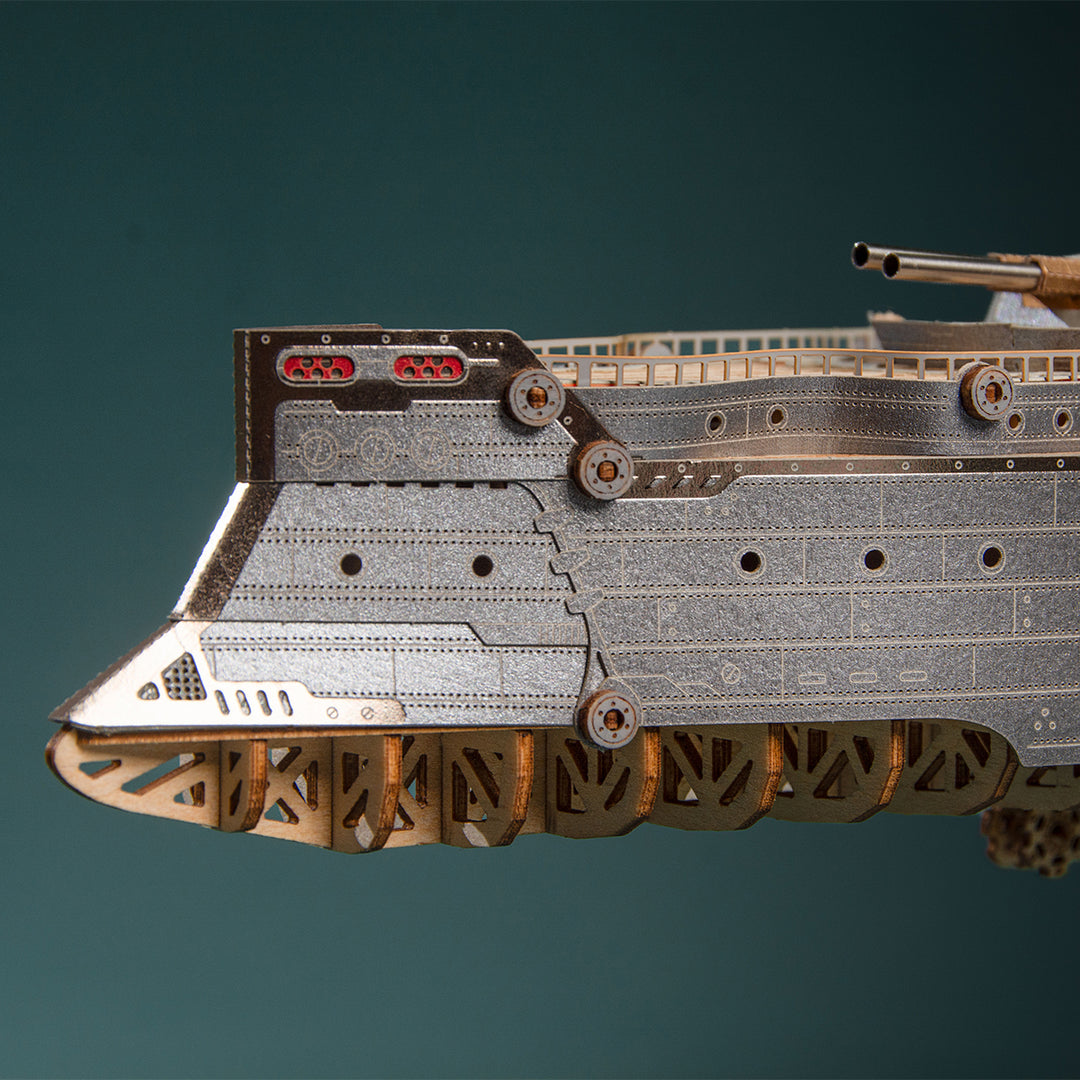 Rokrgeek Space Warship 3D Wooden Puzzle Model Kit