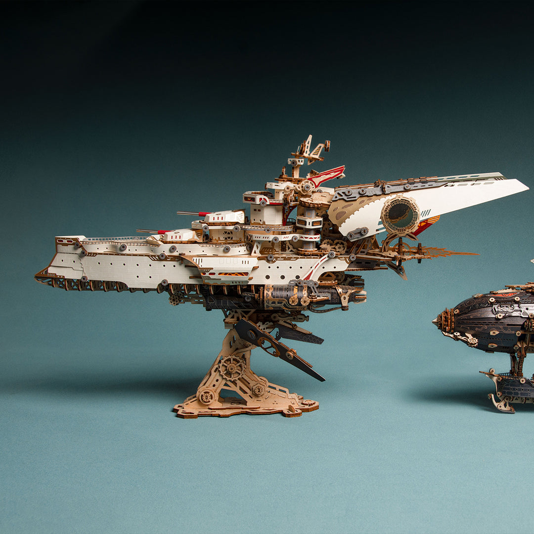 Rokrgeek Space Warship 3D Wooden Puzzle Model Kit