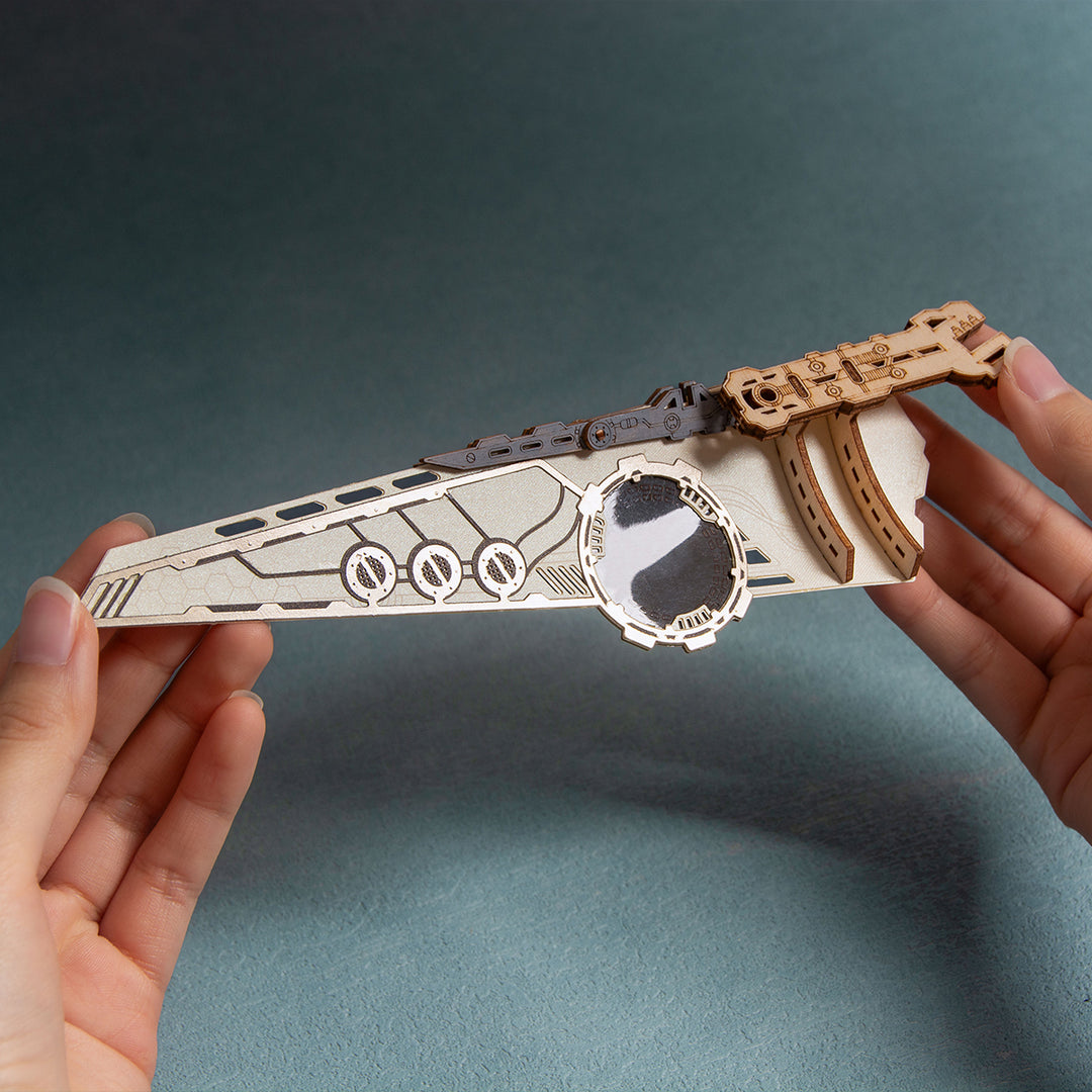 Rokrgeek Space Warship 3D Wooden Puzzle Model Kit