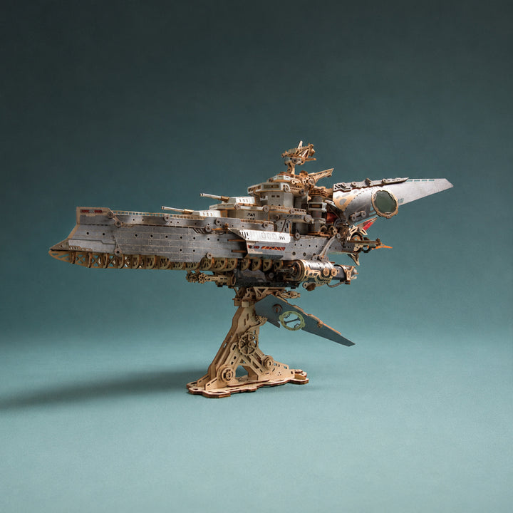Rokrgeek Space Warship 3D Wooden Puzzle Model Kit